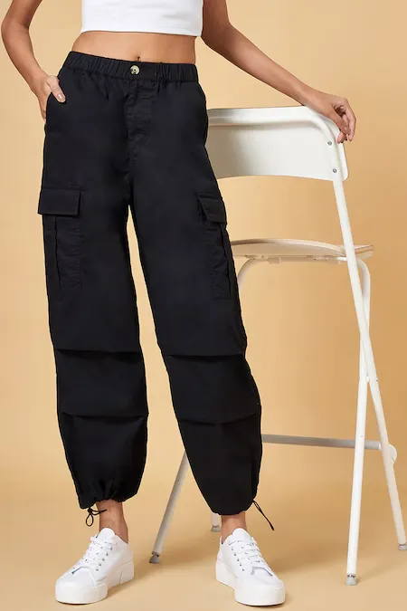 Black Solid Full Length High Rise Casual Women Straight Fit Jeans